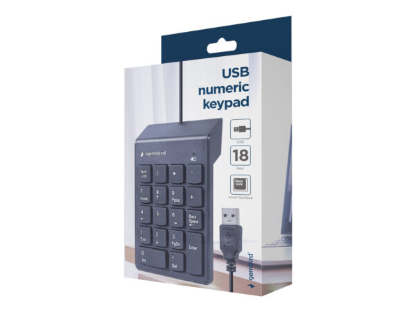 Gembird | USB Numeric keypad | KPD-U-03 | Numeric keypad | Wired | N/A | Black - Image 3