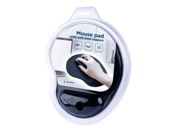 Gembird | Mouse Pad with Soft Wrist Support | MP-ERGO-01 | 240 x 200 x 4 mm | Black - Image 2