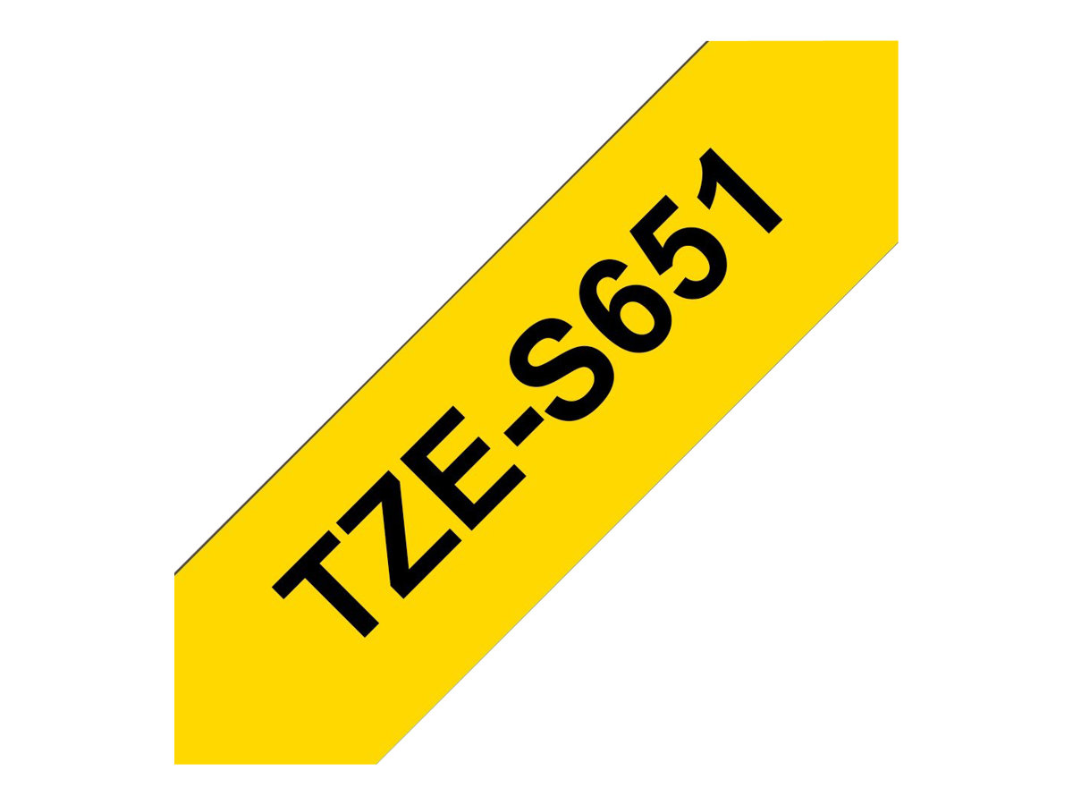 Brother | TZe-S651 Strong Adhesive Laminated Tape | Black on Yellow | TZe | 8 m | 2.4 cm - Image 7
