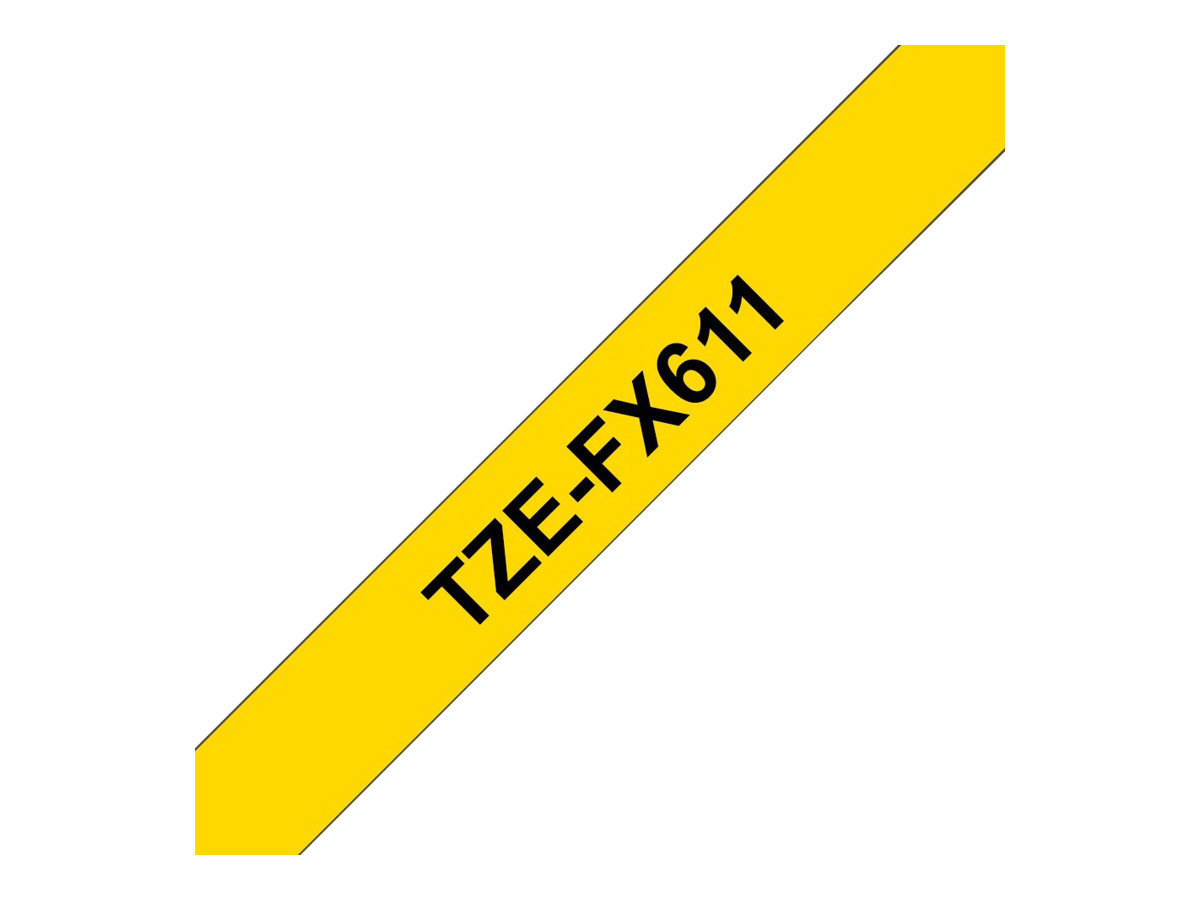 Brother | TZe-FX611 Flexible ID Laminated Tape | Black on Yellow | TZe | 8 m | 6 cm - Image 7