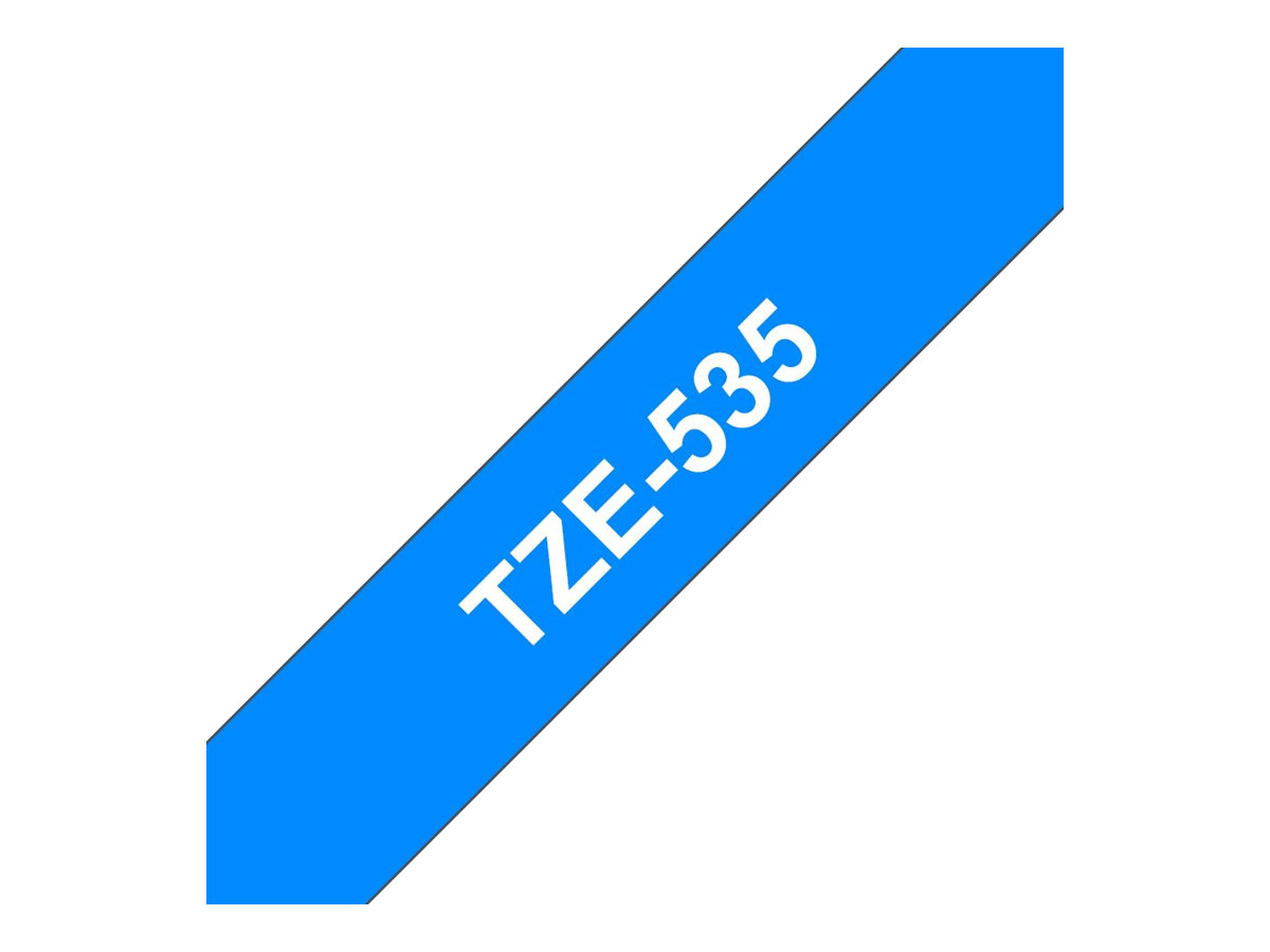 Brother | TZe-535 Laminated tape | White on Blue | TZe | 8 m | 1.2 cm - Image 5