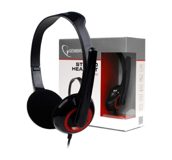 Gembird | MHS-002 Stereo headset | Built-in microphone | 3.5 mm | Black/Red