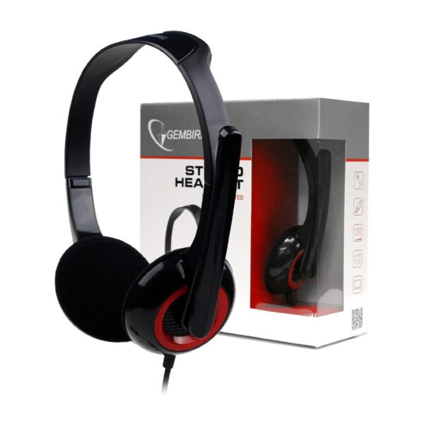 Gembird | MHS-002 Stereo headset | Built-in microphone | 3.5 mm | Black/Red