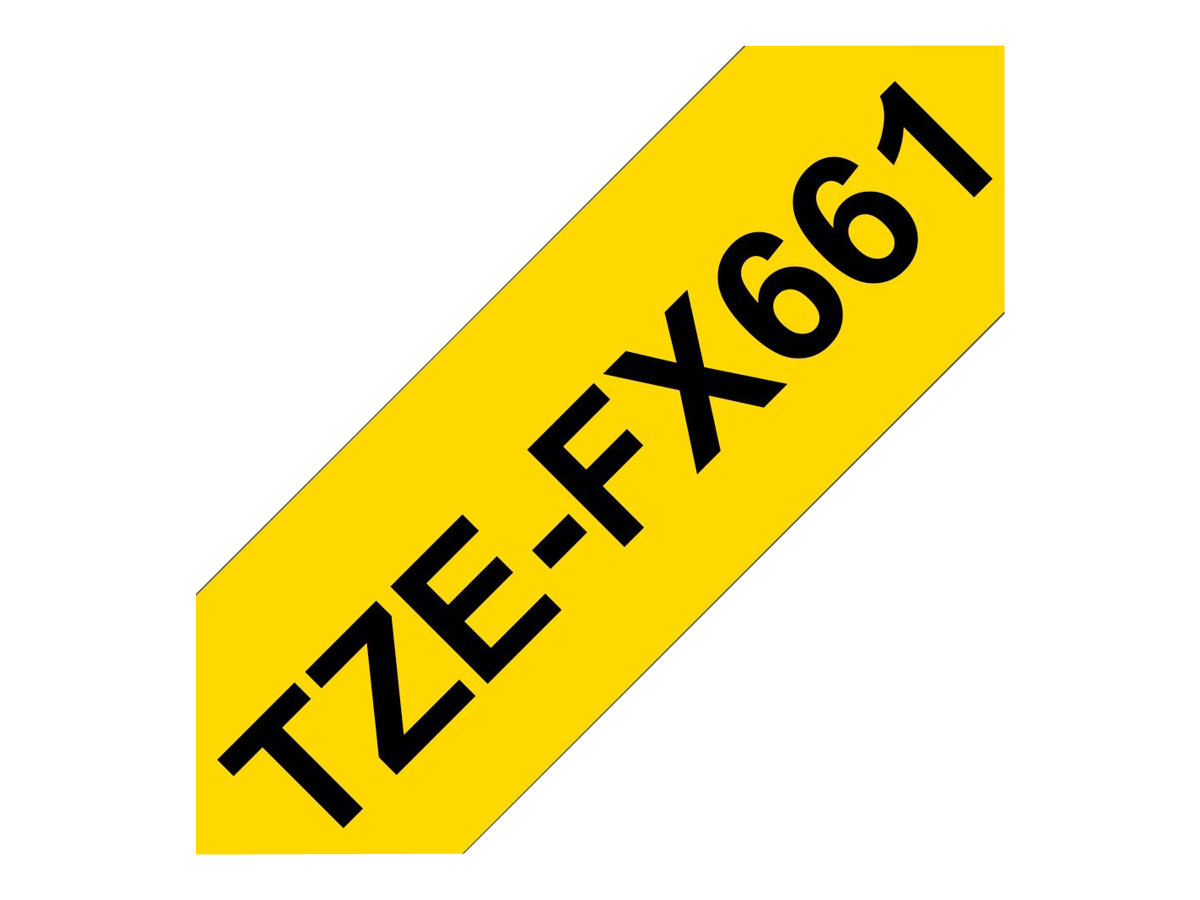 Brother | TZe-FX661 Flexible ID Laminated Tape | Black on Yellow | TZe | 8 m | 3.6 cm - Image 7