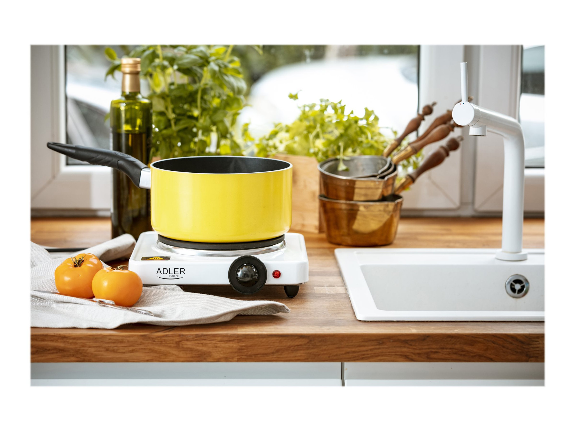 Adler | Free standing table hob | AD 6503 | Number of burners/cooking zones 1 | White | Electric - Image 6