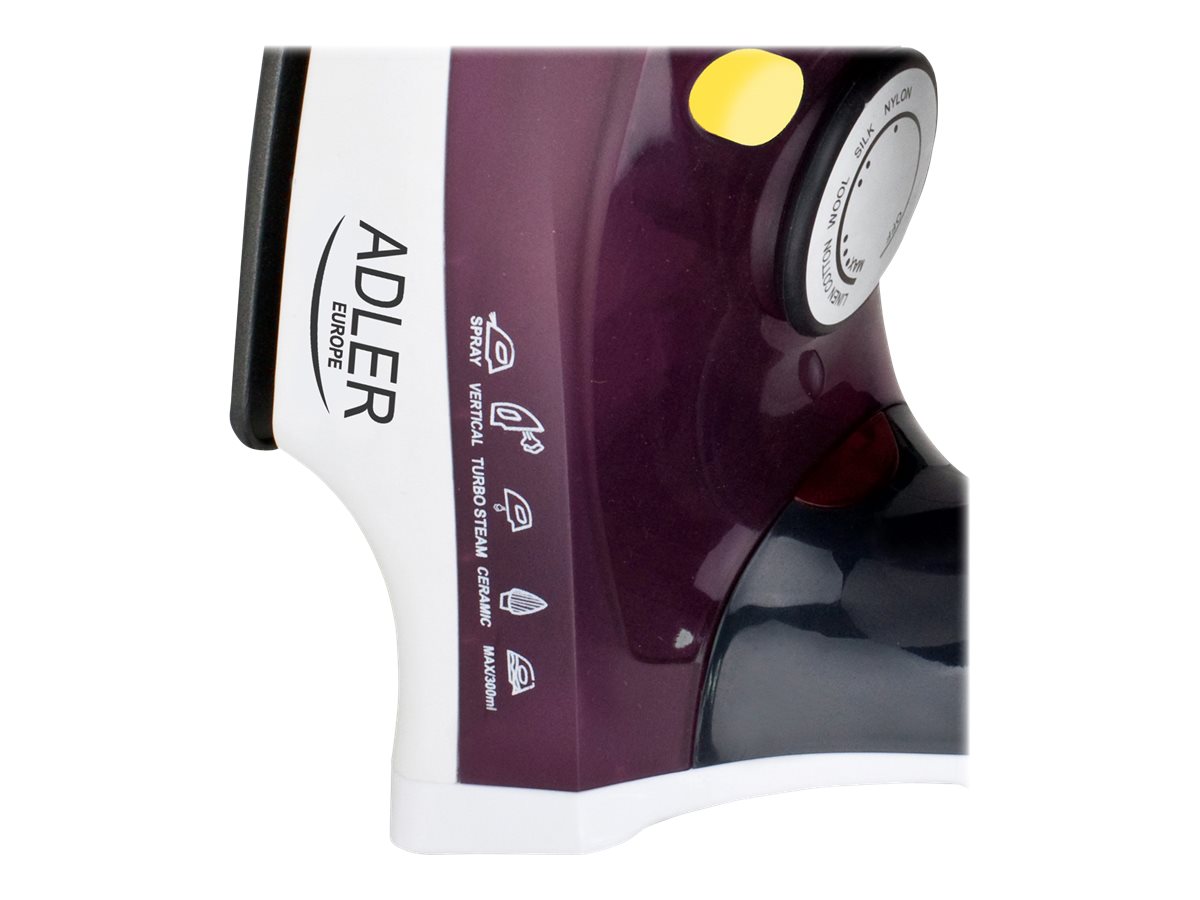 Iron | Adler | AD 5022 | With cord | 2200 W | Purple/White - Image 7