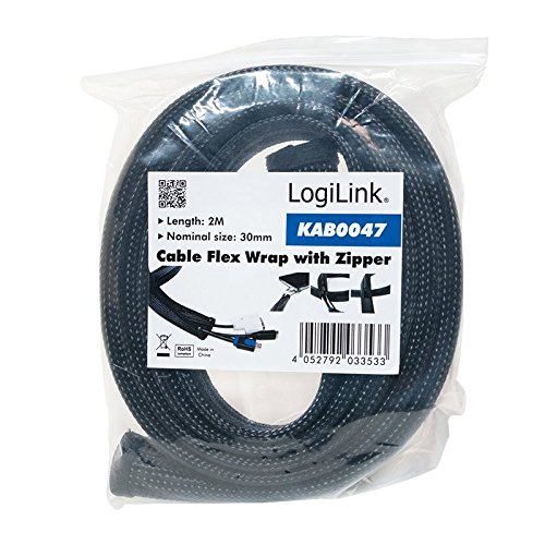 Logilink | Flexible Cable protection with Zipper, 30x20x2000 mm