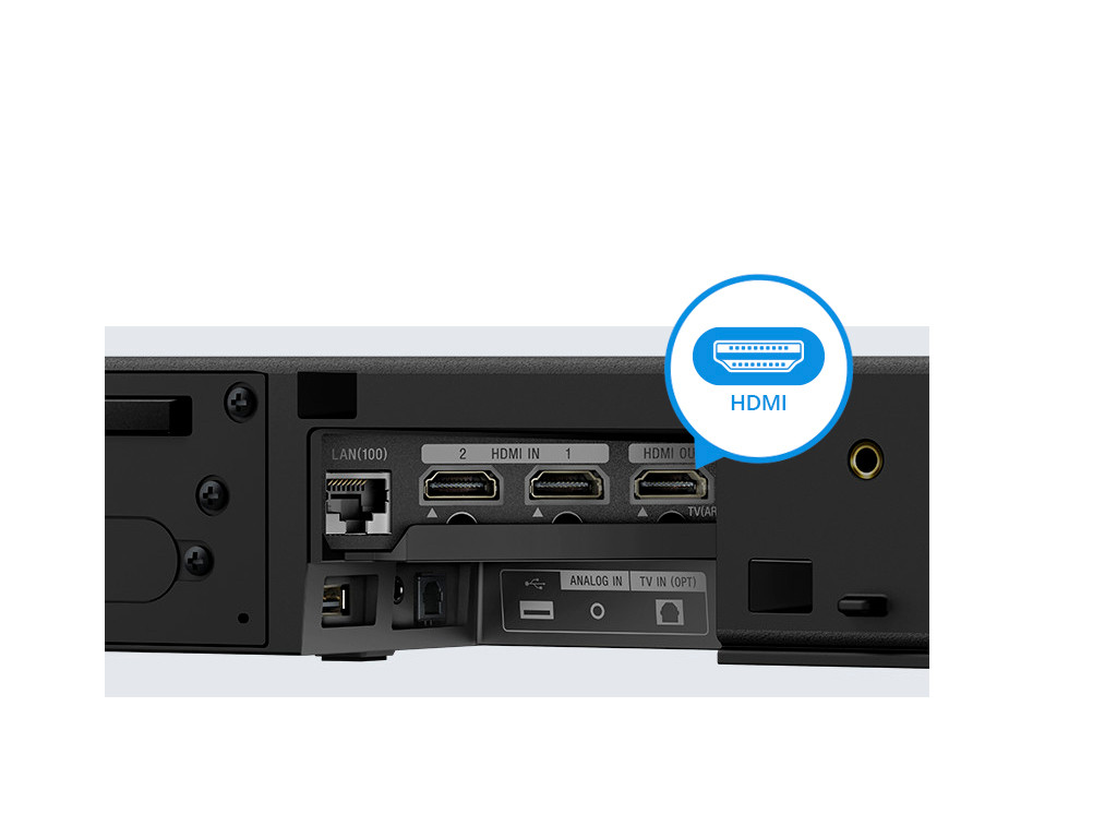 Sony | HT-ZF9 3.1CH Sound Bar With Wi-Fi and Bluetooth | Black | No | USB port | Wi-Fi | Bluetooth | Wireless connection - Image 7