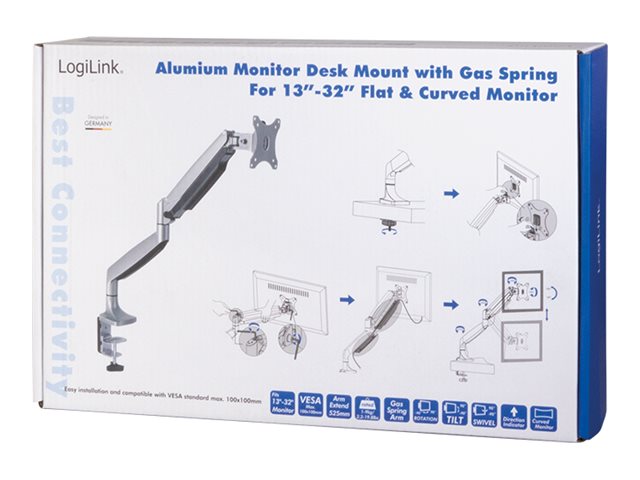 Logilink | Desk Mount | BP0042 | 13-32 " | Maximum weight (capacity) 9 kg | Silver - Image 6