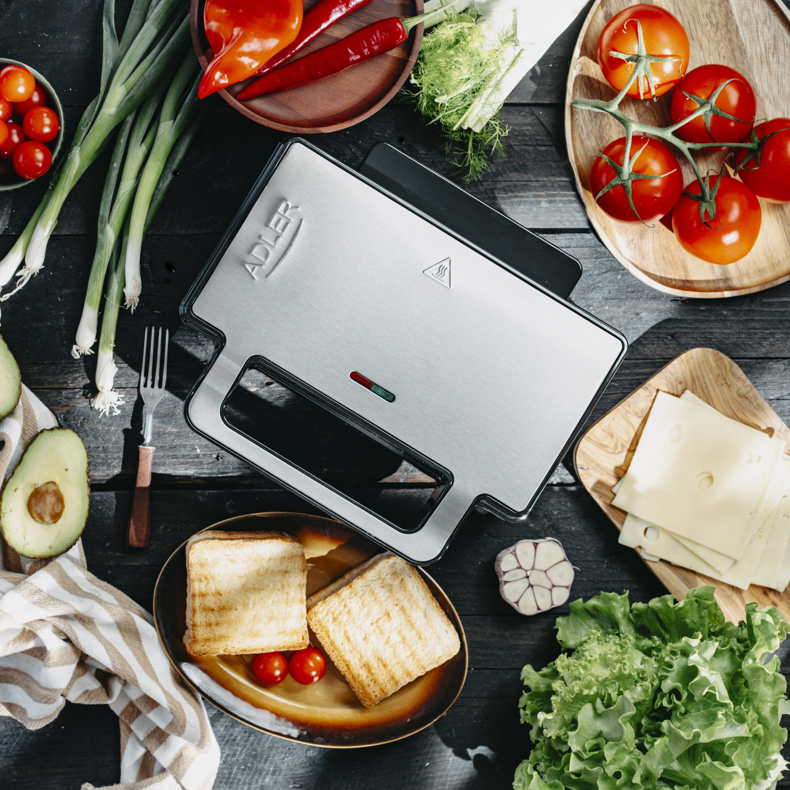 Adler Sandwich maker 2 in 1 | AD 3073 | 1000 W | Number of plates 2 | Stainless Steel/Black - Image 13