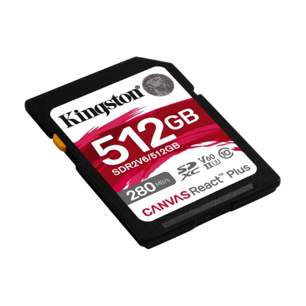 Kingston SDXC II V60 React Plus | SDR2V6/512GB | 512 GB | SDXC | Flash memory class Class 10, UHS-II, U3, V60 - Image 2