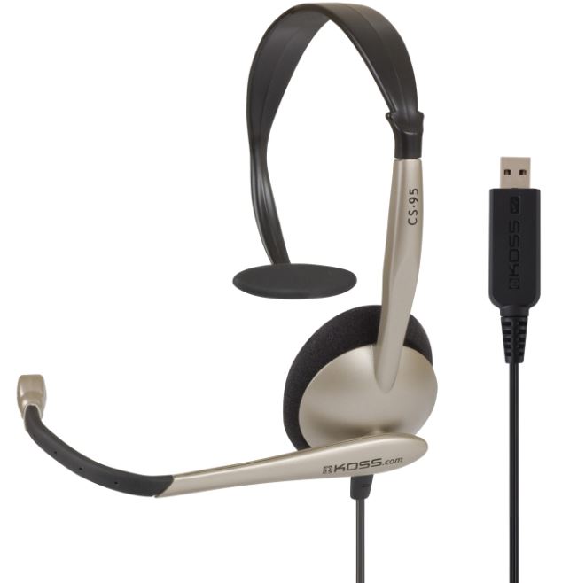 Koss | Headphones | CS95 USB | Wired | On-Ear | Microphone | Black/Gold
