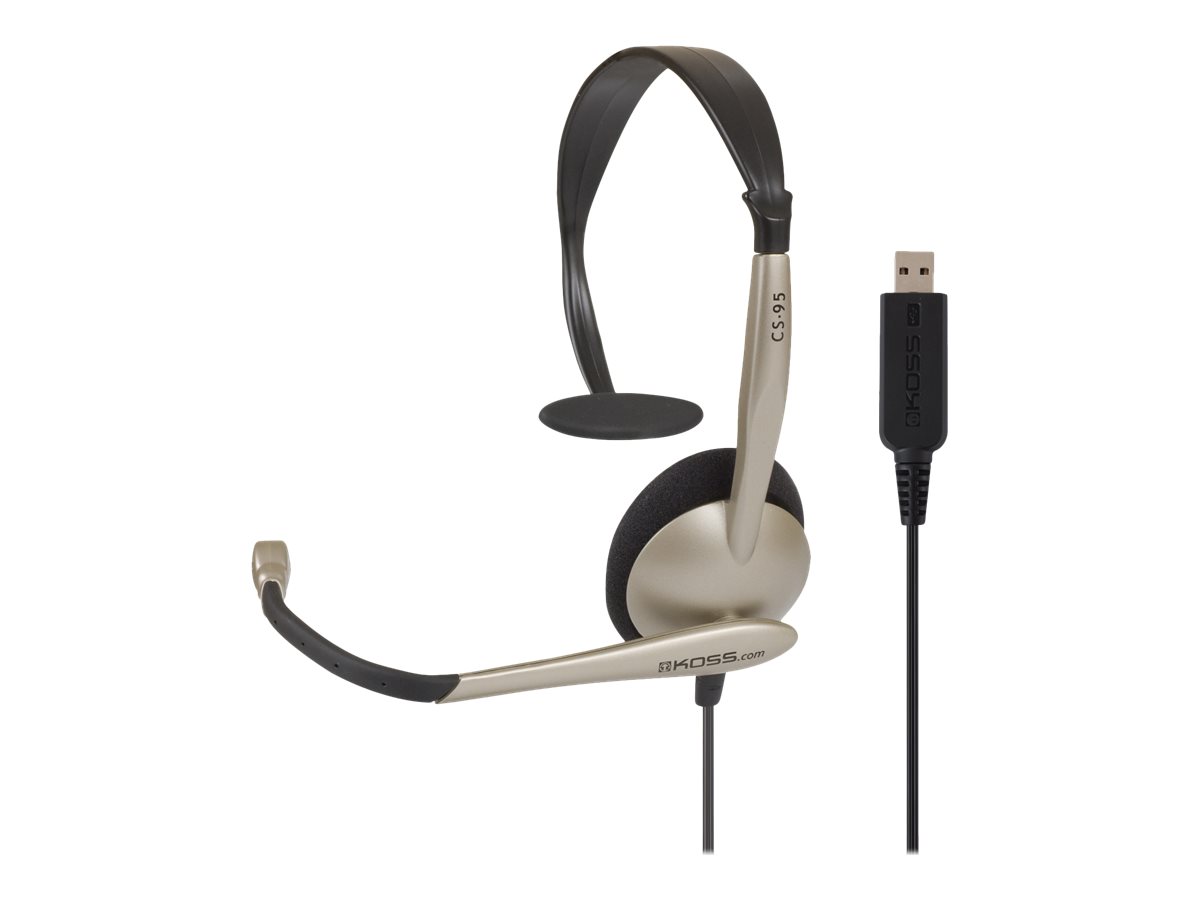 Koss | Headphones | CS95 USB | Wired | On-Ear | Microphone | Black/Gold - Image 2