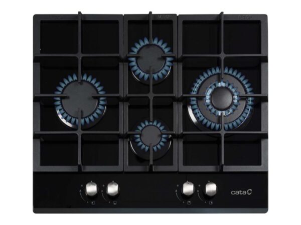 CATA | Hob | LCI 6031 B | Gas on glass | Number of burners/cooking zones 4 | Rotary knobs | Black - Image 2