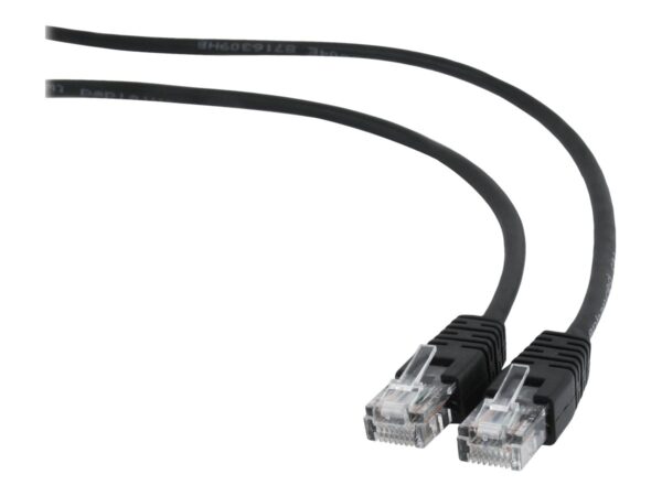 Gembird PP12-1M/BK Black Patch cord cat. 5E molded strain relief 50u" | Gembird - Image 4