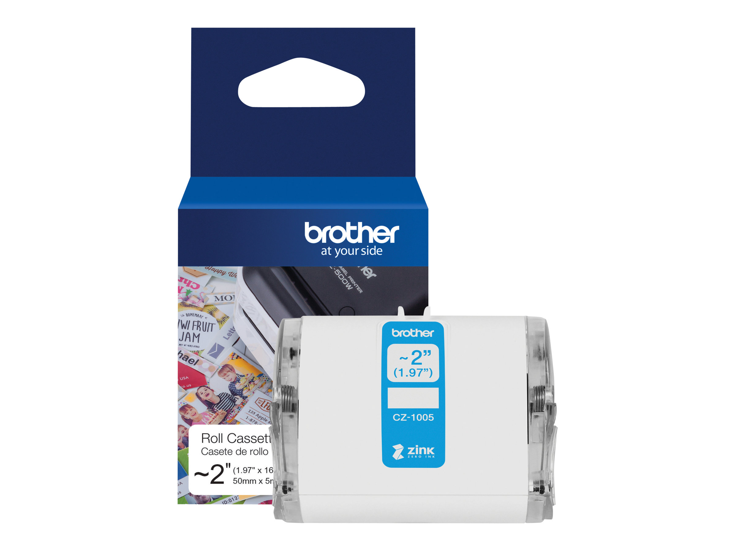 Brother | CZ-1005 | White | Full colour continuous label roll | 5 m | 5 cm - Image 2