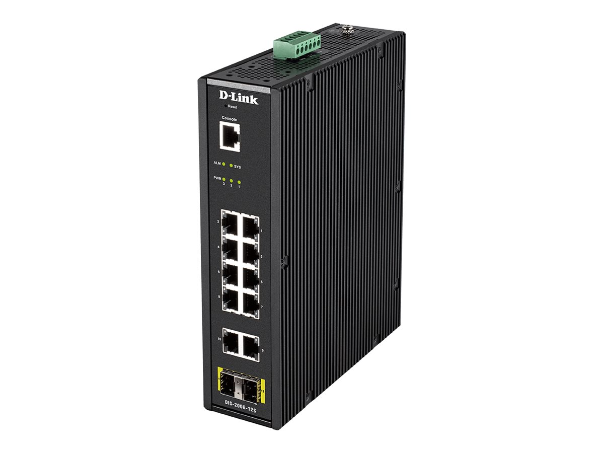 D-LINK DIS-200G-12S L2 Managed Industrial Switch with 10 10/100/1000Base-T and 2 1000Base-X SFP ports | D-Link | 60 month(s) - Image 2