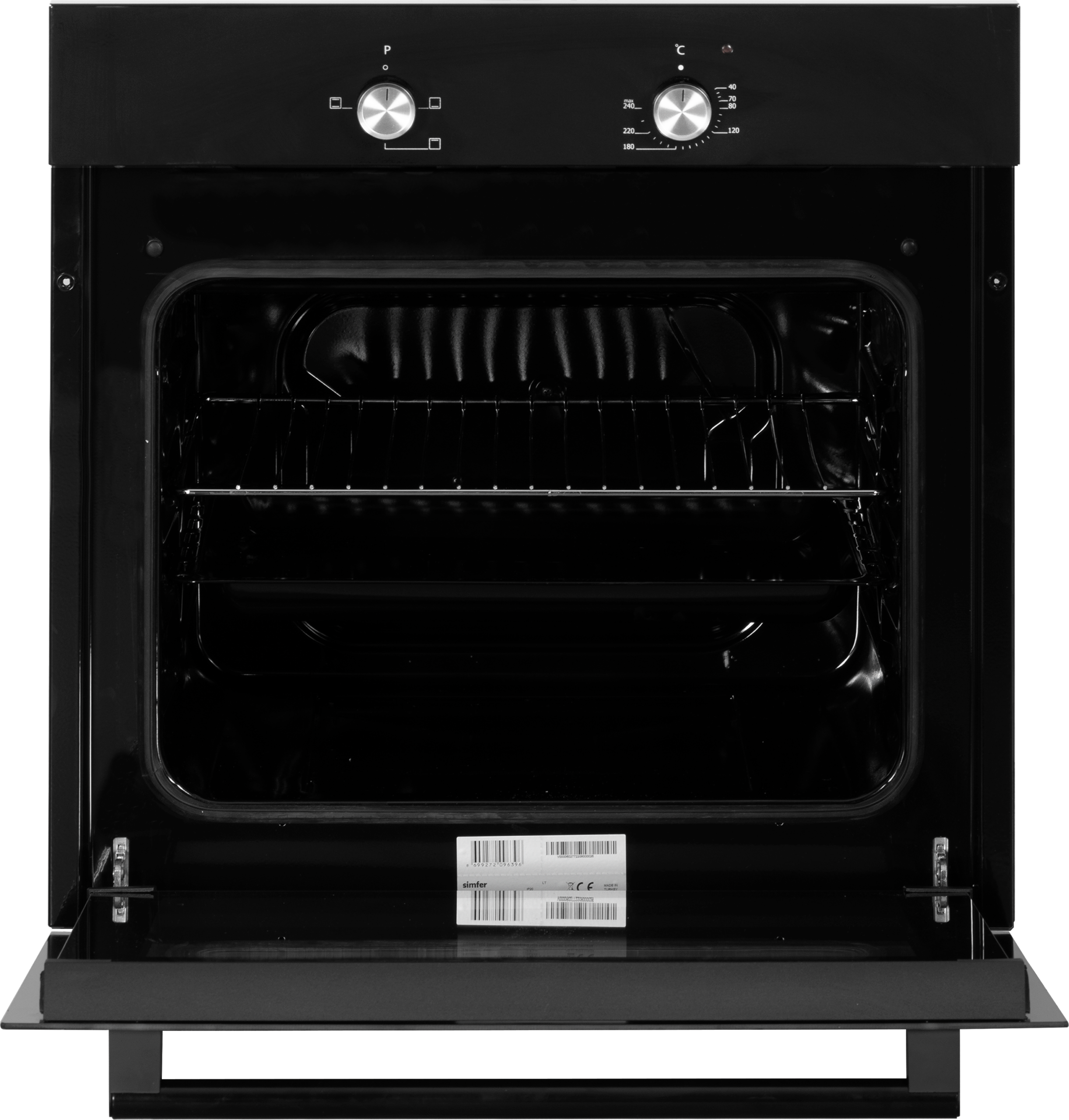 Simfer | Oven | 8004AERSP | 62 L | Electric | Manual | Mechanical control | Height 60 cm | Width 60 cm | Black - Image 2