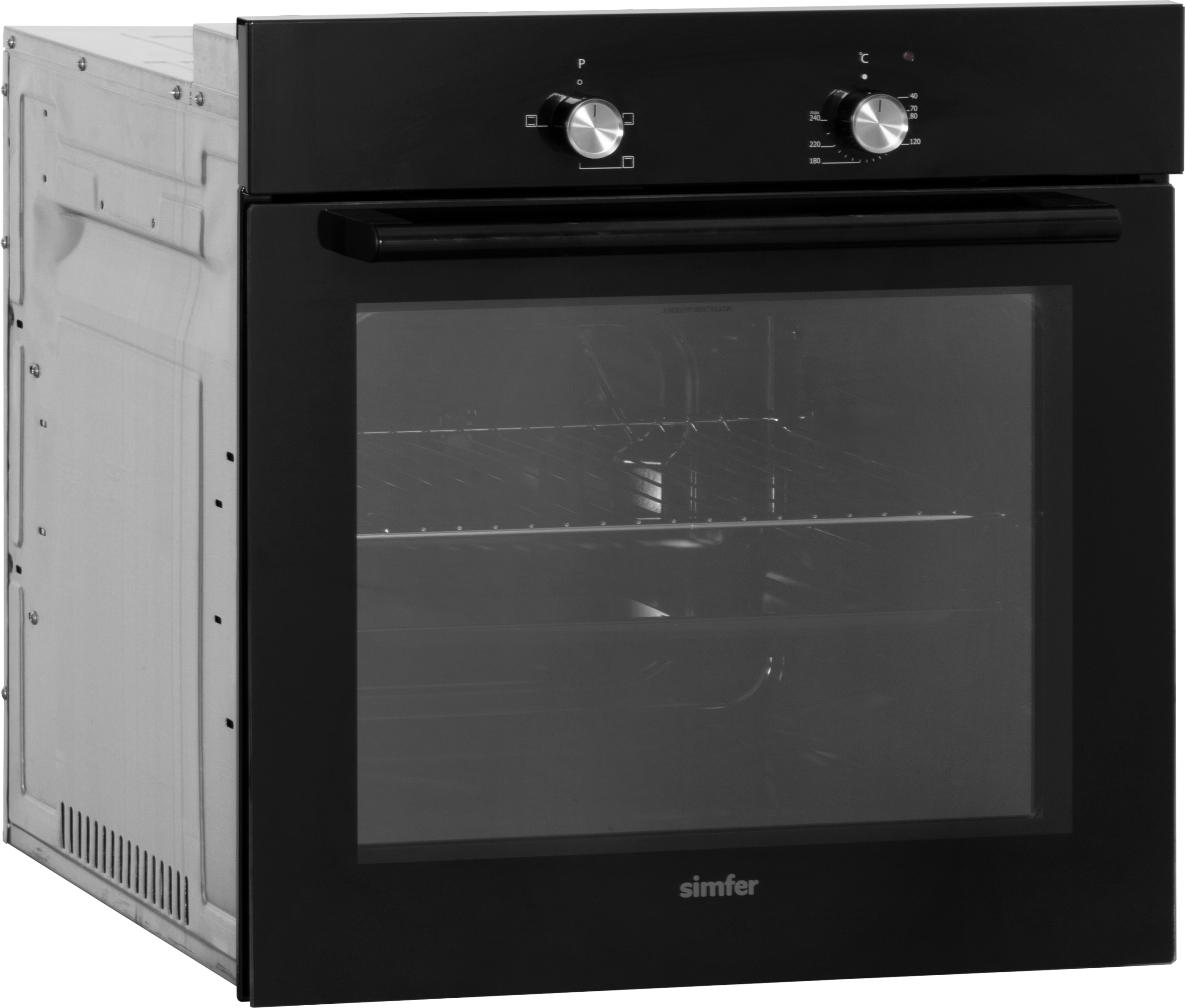 Simfer | Oven | 8004AERSP | 62 L | Electric | Manual | Mechanical control | Height 60 cm | Width 60 cm | Black - Image 3