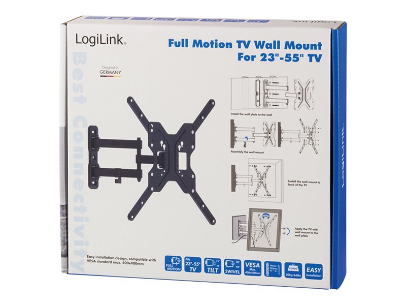 Logilink BP0016 TV Wall mount, 23"-55", tilt +15°-15°,swievel +-90°, 395mm | Logilink - Image 4
