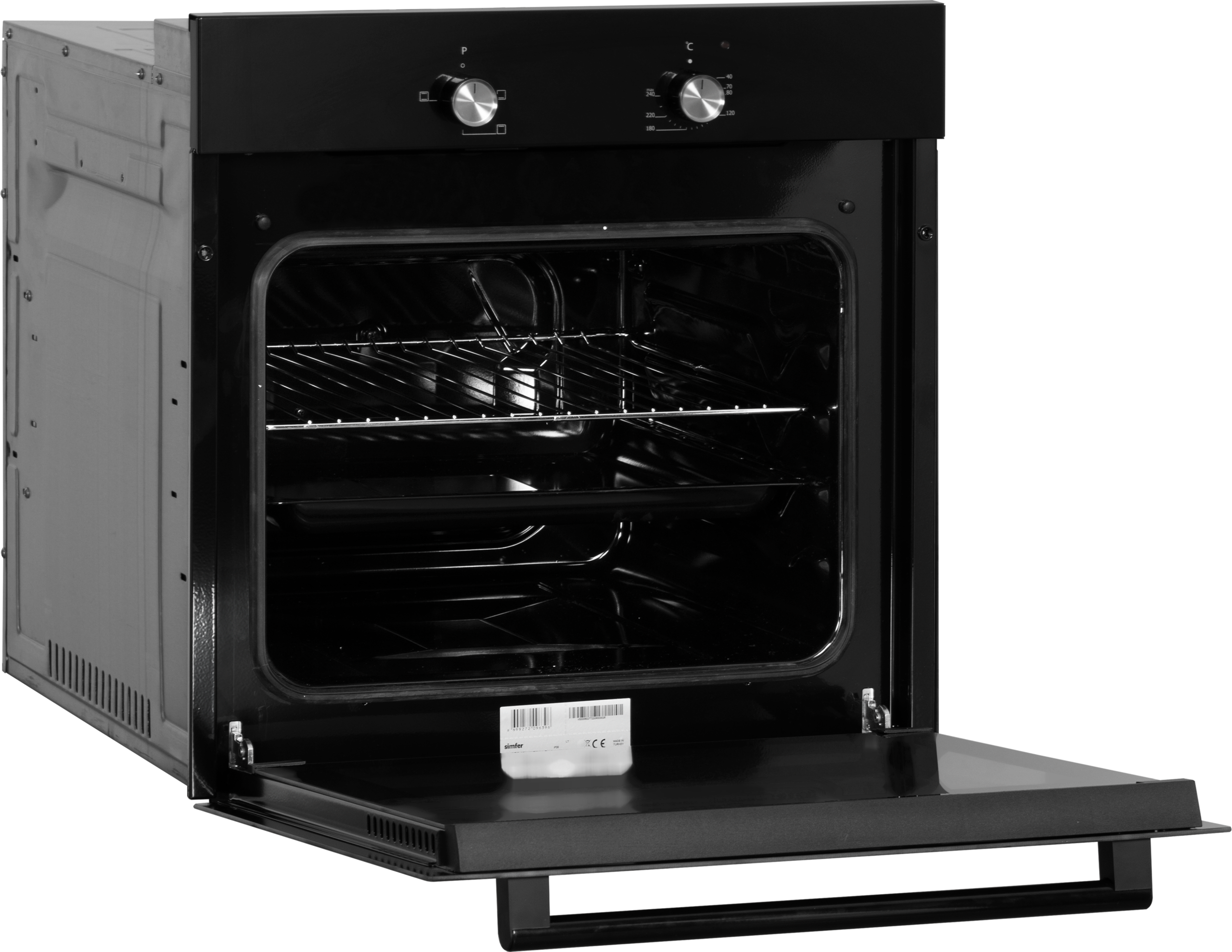 Simfer | Oven | 8004AERSP | 62 L | Electric | Manual | Mechanical control | Height 60 cm | Width 60 cm | Black - Image 4