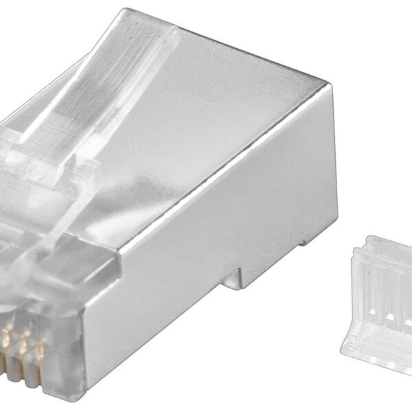 Goobay 68079 RJ45 plug, CAT 5e STP shielded, transparent