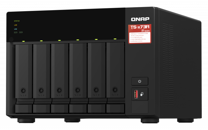 QNAP | 6-Bay QTS and QuTS hero NAS | TS-673A-8G | Up to 6 HDD/SSD Hot-Swap | AMD Ryzen | Ryzen V1500B Quad-Core | Processor frequency 2.2 GHz | 8 GB | DDR4 - Image 3