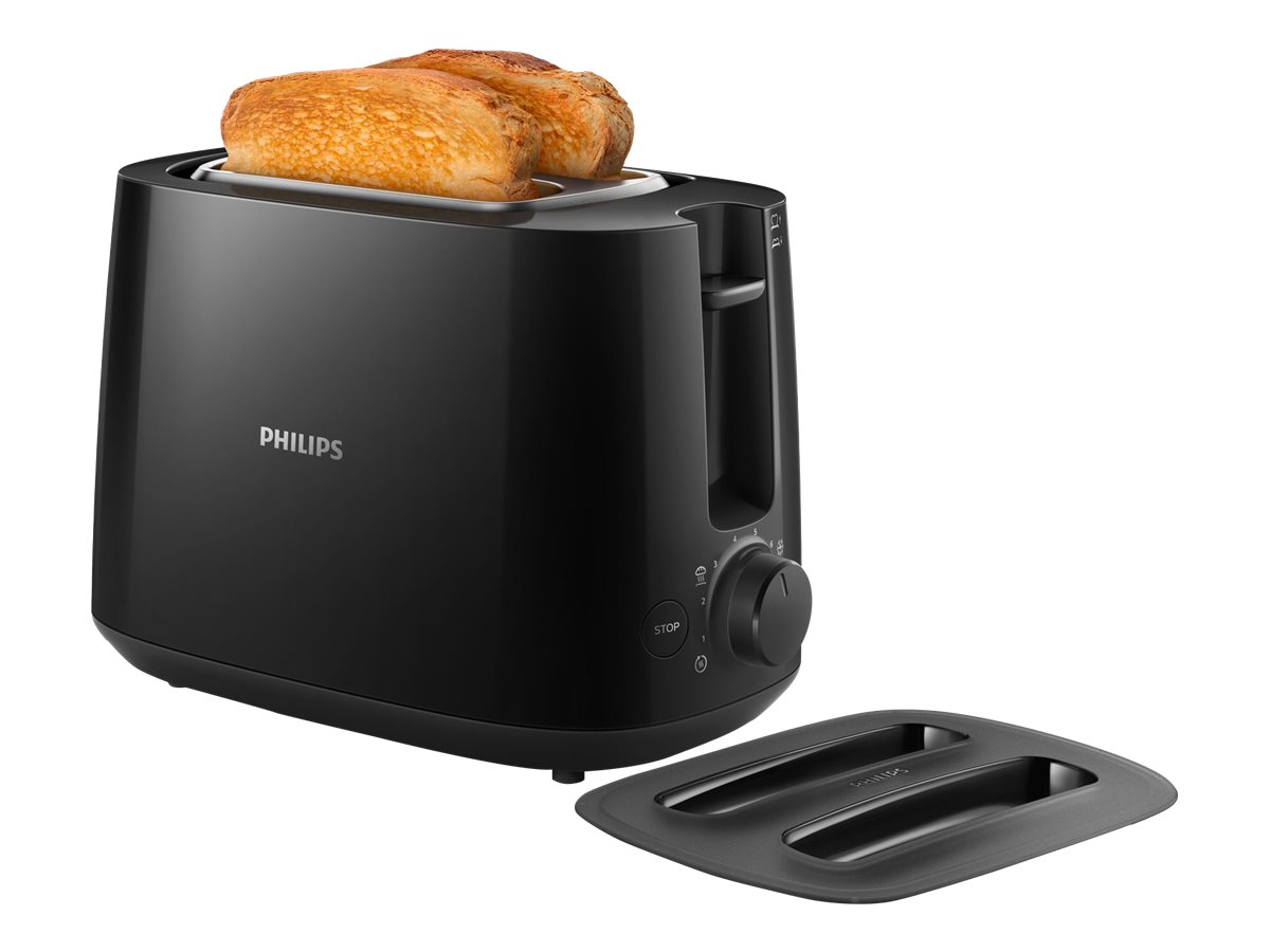 Philips | Daily collection toaster | HD2582/90 | Power 830 W | Number of slots 2 | Housing material Plastic | Black - Image 2