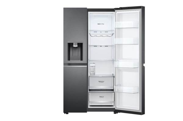 LG | Refrigerator | GSLV71MCLE | Energy efficiency class E | Free standing | Side by side | Height 179 cm | No Frost system | Fridge net capacity 416 L | Freezer net capacity 219 L | 36 dB | Matte Black - Image 9
