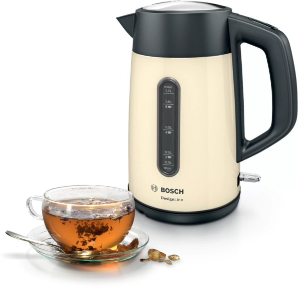 Bosch | Kettle | TWK4P437 | Electric | 2400 W | 1.7 L | Stainless steel | Beige - Image 3