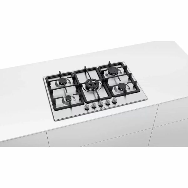 Bosch | Hob | PGQ7B5B90 | Gas | Number of burners/cooking zones 5 | Rotary knobs | Stainless steel - Image 4