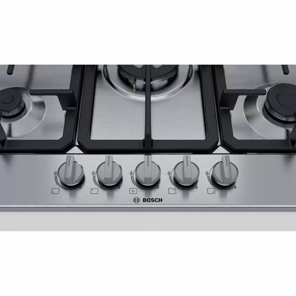 Bosch | Hob | PGQ7B5B90 | Gas | Number of burners/cooking zones 5 | Rotary knobs | Stainless steel - Image 6