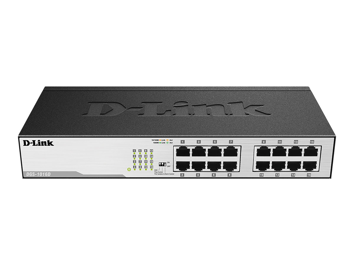 D-Link | 16-Port Gigabit Unmanaged Desktop Switch | DGS-1016D | Unmanaged | Desktop - Image 2