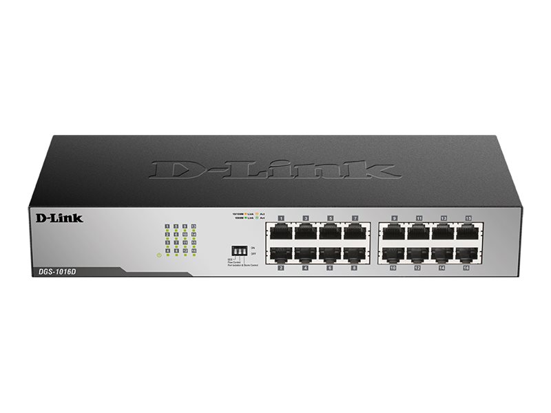 D-Link | 16-Port Gigabit Unmanaged Desktop Switch | DGS-1016D | Unmanaged | Desktop - Image 3