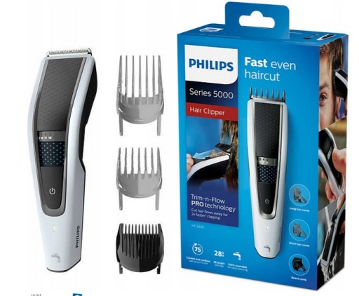 Philips | Hair clipper | HC5610/15 Series 5000 | Cordless or corded | Number of length steps 28 | Black/Grey - Image 6