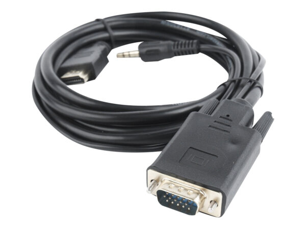 Cablexpert HDMI to VGA and  Audio Adapter Cable, Single Port, 1.8m, Black | Cablexpert - Image 2