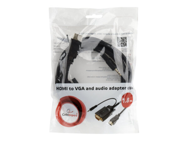 Cablexpert HDMI to VGA and  Audio Adapter Cable, Single Port, 1.8m, Black | Cablexpert - Image 5