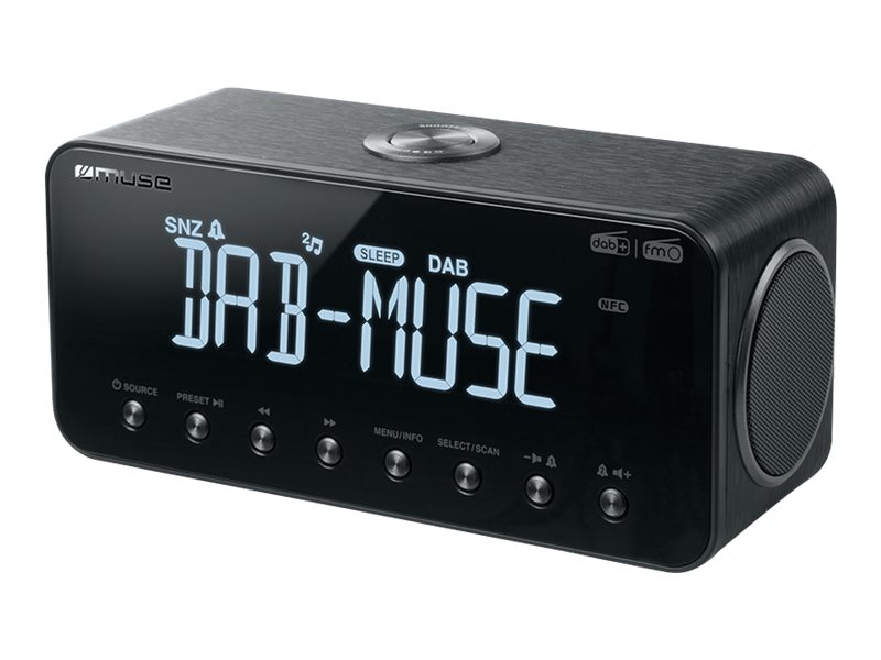 Muse | DAB+/FM Clock Radio with Bluetooth | M-196 DBT | Alarm function | NFC features | AUX in | Black - Image 2