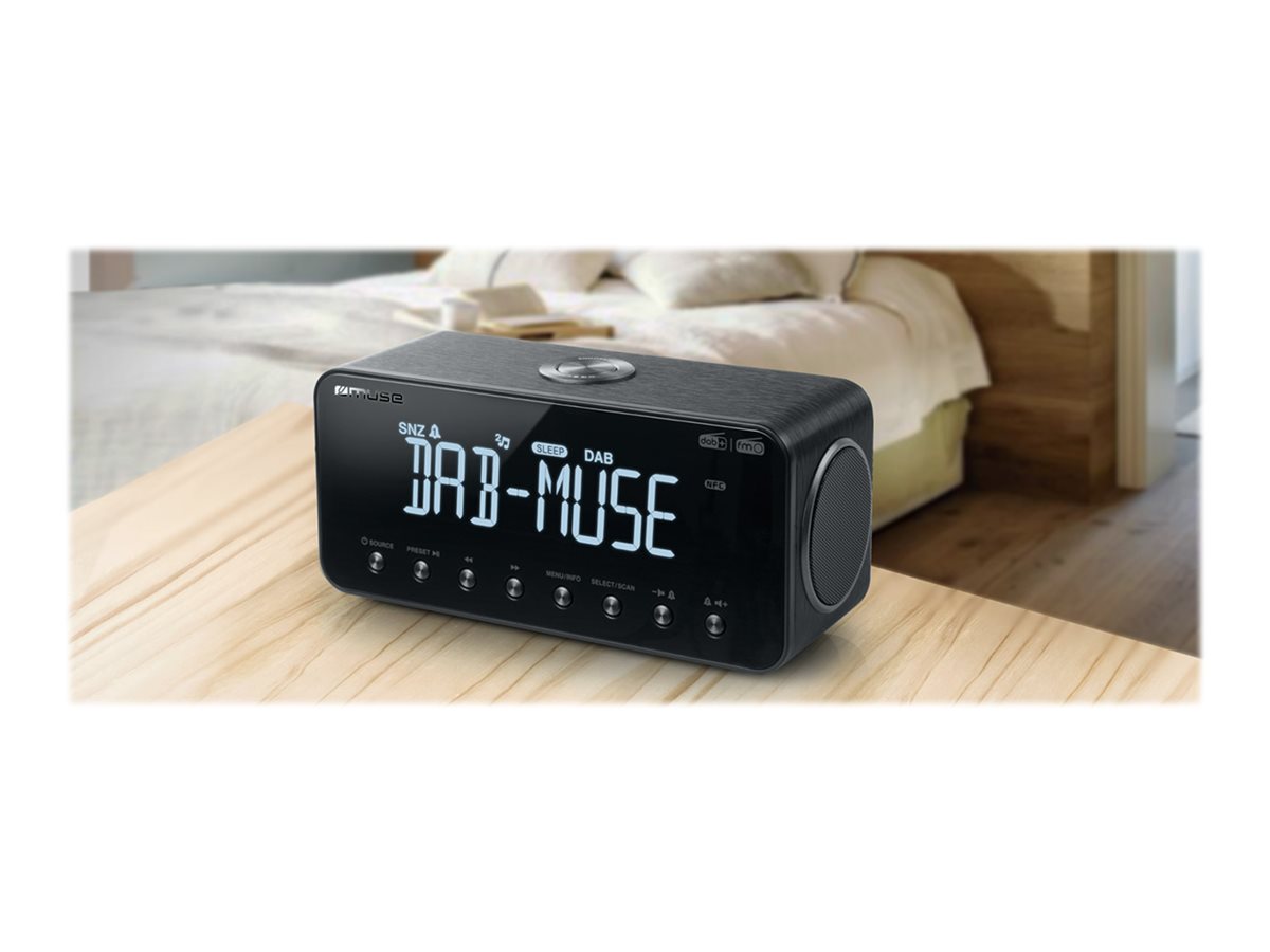 Muse | DAB+/FM Clock Radio with Bluetooth | M-196 DBT | Alarm function | NFC features | AUX in | Black - Image 5