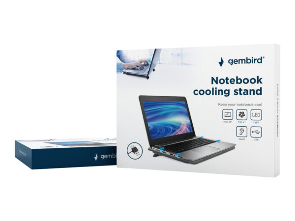 Gembird | Fits up to size 15 " | NBS-1F15-04 | Cooling Stand | Black - Image 7