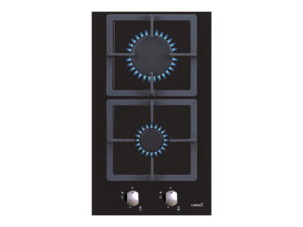 CATA | Hob | SCI 3002 BK | Gas on glass | Number of burners/cooking zones 2 | Rotary knobs | Black - Image 2