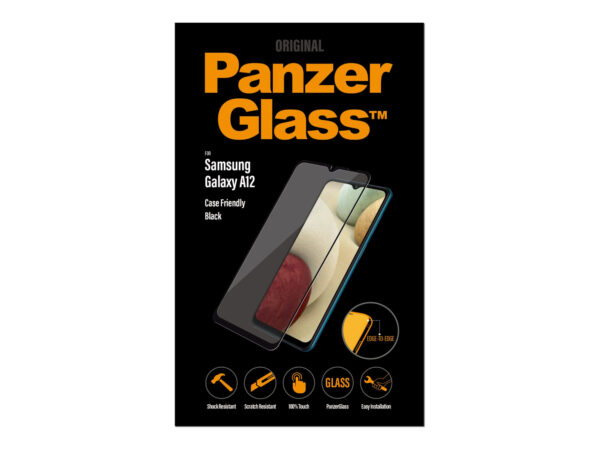 PanzerGlass | Samsung | Galaxy A12 | Tempered glass | Black | Full frame coverage; Rounded edges; Crystal clear; 100% touch preservation | Case Friendly - Image 8