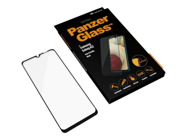 PanzerGlass | Samsung | Galaxy A12 | Tempered glass | Black | Full frame coverage; Rounded edges; Crystal clear; 100% touch preservation | Case Friendly - Image 5
