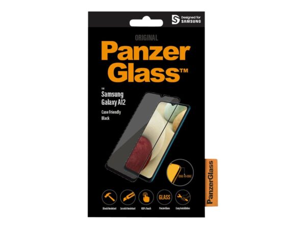 PanzerGlass | Samsung | Galaxy A12 | Tempered glass | Black | Full frame coverage; Rounded edges; Crystal clear; 100% touch preservation | Case Friendly - Image 9