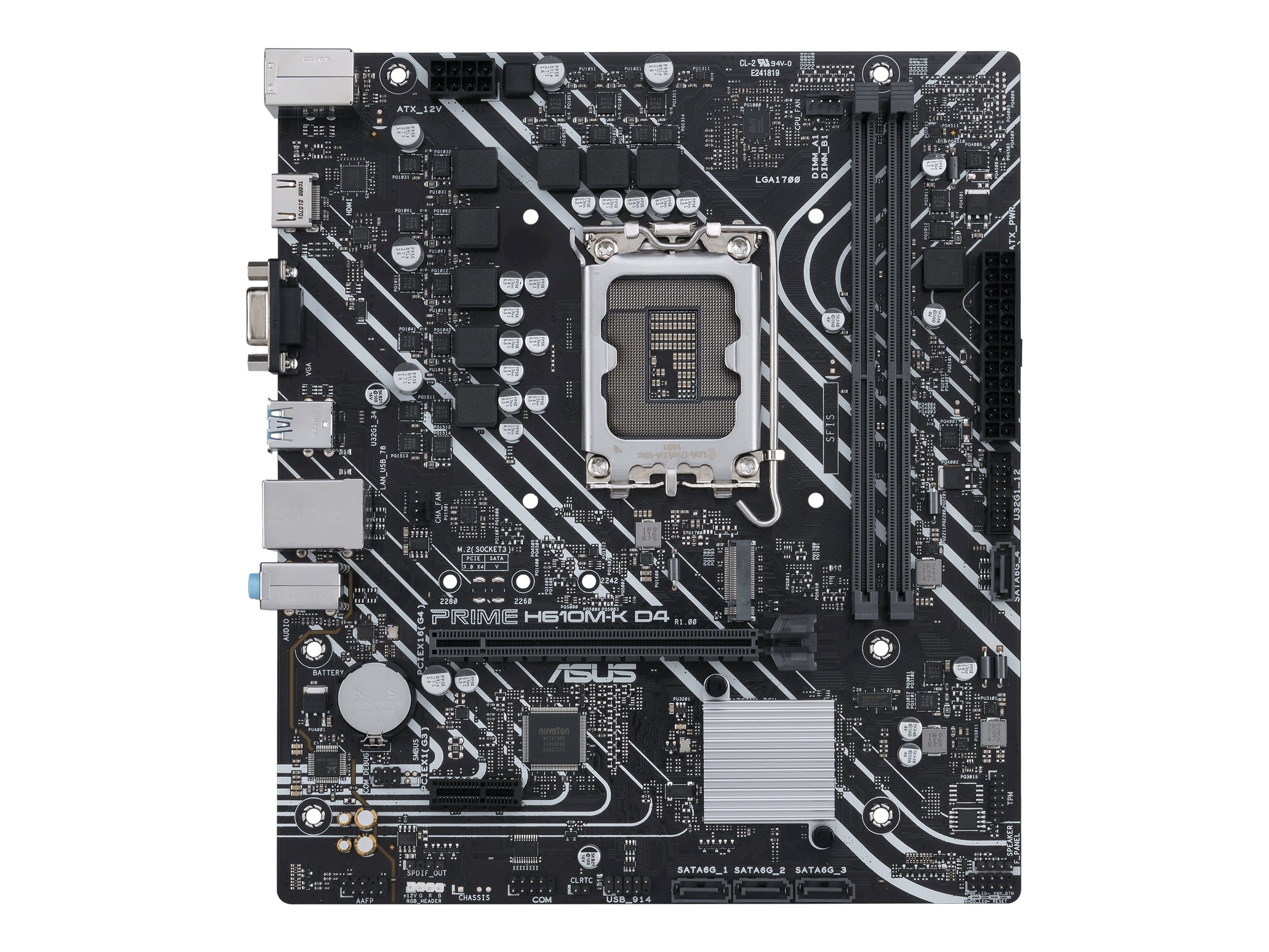 Asus | PRIME H610M-K D4 | Processor family Intel | Processor socket LGA1700 | DDR4 DIMM | Memory slots 2 | Supported hard disk drive interfaces SATA, M.2 | Number of SATA connectors 4 | Chipset Intel H610 | mATX - Image 2