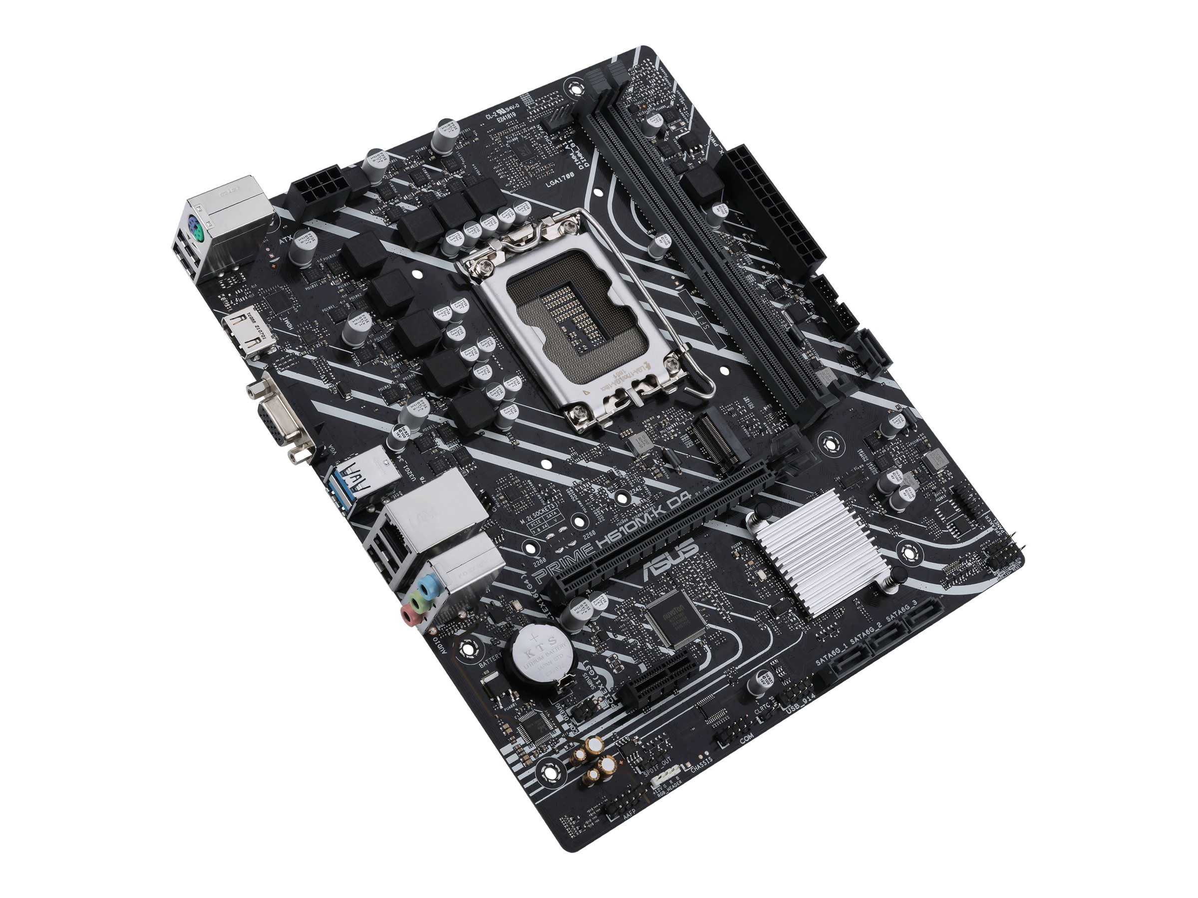 Asus | PRIME H610M-K D4 | Processor family Intel | Processor socket LGA1700 | DDR4 DIMM | Memory slots 2 | Supported hard disk drive interfaces SATA, M.2 | Number of SATA connectors 4 | Chipset Intel H610 | mATX - Image 4