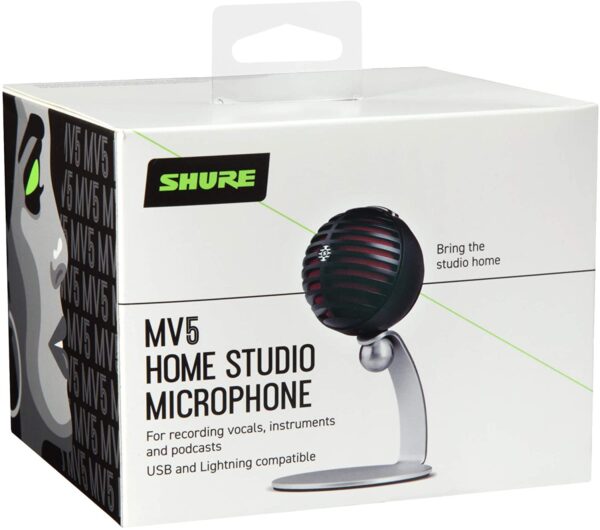 Shure MV5 Digital Condenser Microphone, Black | Shure - Image 5