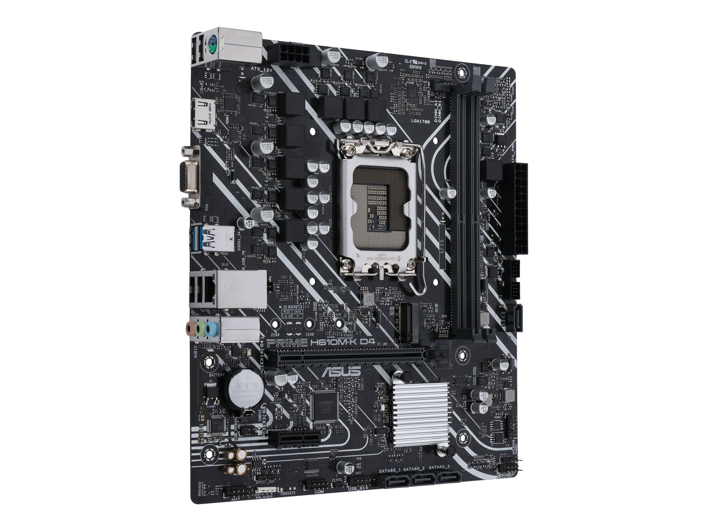 Asus | PRIME H610M-K D4 | Processor family Intel | Processor socket LGA1700 | DDR4 DIMM | Memory slots 2 | Supported hard disk drive interfaces SATA, M.2 | Number of SATA connectors 4 | Chipset Intel H610 | mATX - Image 8
