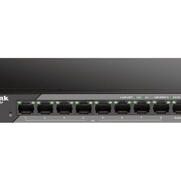 D-Link DSS-100E-9P Switch L2 Unmanaged,Stand-alone,8x10/100Base-TX ports,1x10/100/1000Base-T port | D-Link