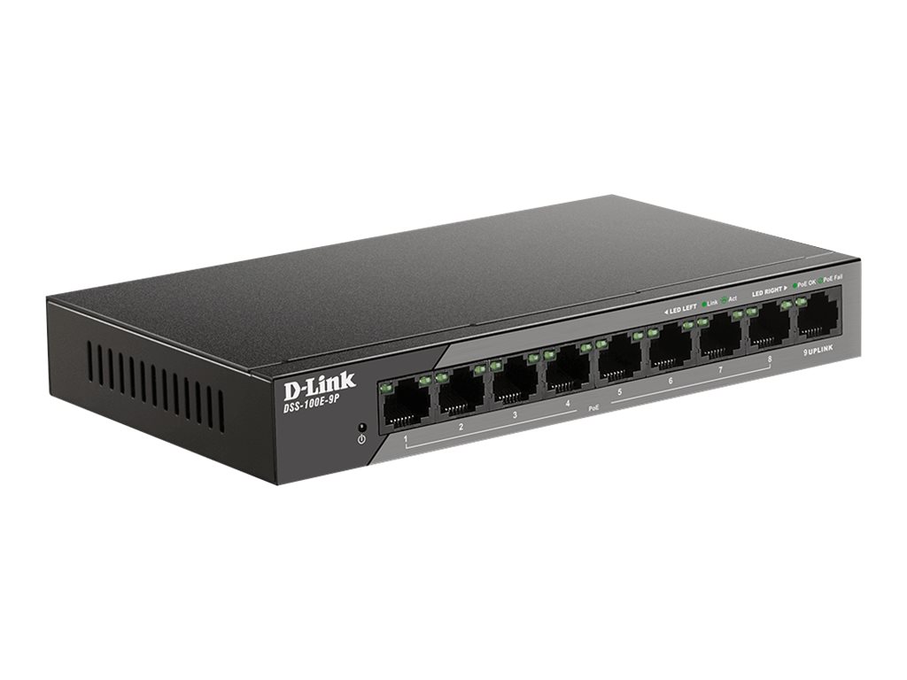 D-Link DSS-100E-9P Switch L2 Unmanaged,Stand-alone,8x10/100Base-TX ports,1x10/100/1000Base-T port | D-Link - Image 3